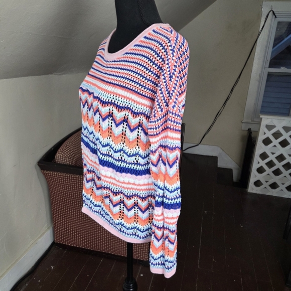 Lilly Pulitzer Samora Multicolor Chevron Knit Sweater Size M - Picture 5 of 13